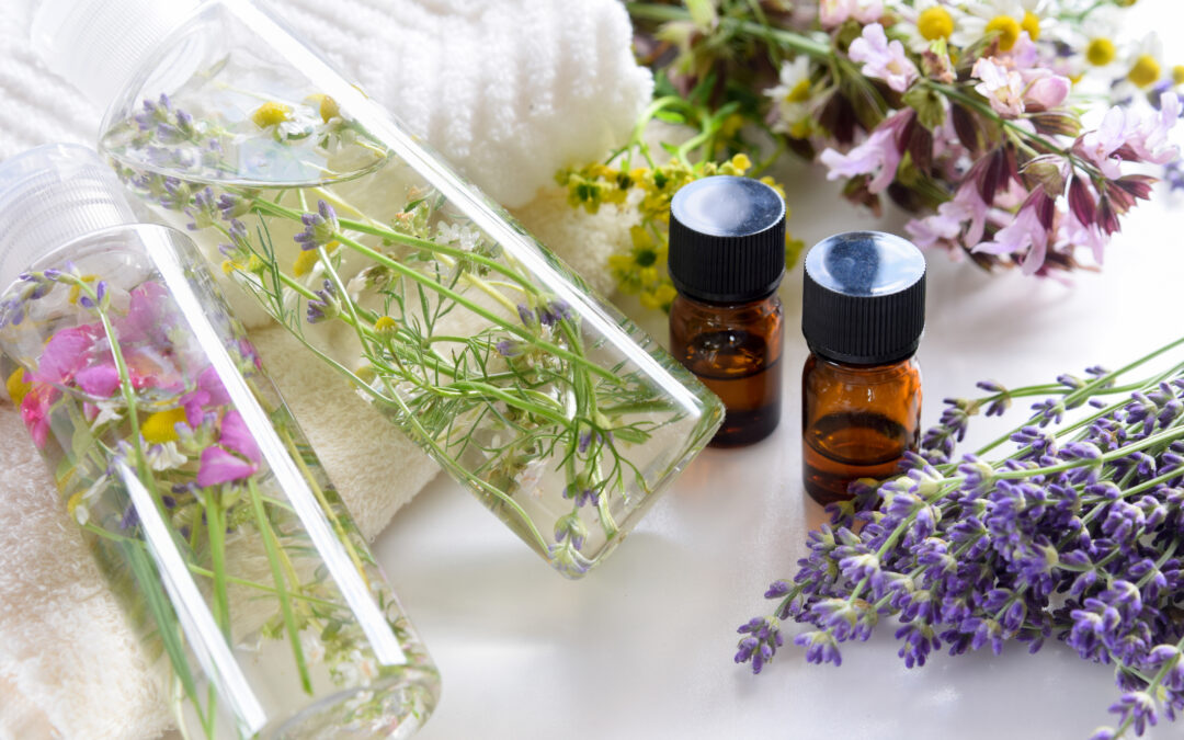 Essential Oils And Natural Cosmetics With Herbs